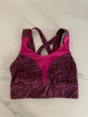 lululemon athletica Fuchsia Glitter Crisscross Sports Bra